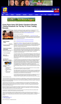 Forex Peace Army -  KFVS CBS-12 (Cape Girardeau, MO)  - Charitable Donations Provide Successful Forex Trades